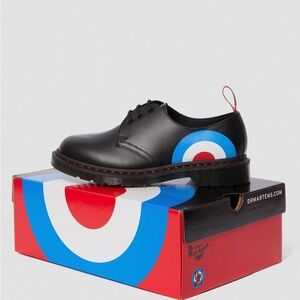 NIB DR MARTEN 1461 WHO TARGET SMOOTH OXFORD, BLACK, SIZE 12